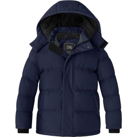 Boys' Winter Coat Water Resistant Warm Quilted Puffer Jacket with